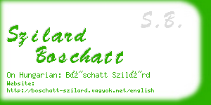 szilard boschatt business card